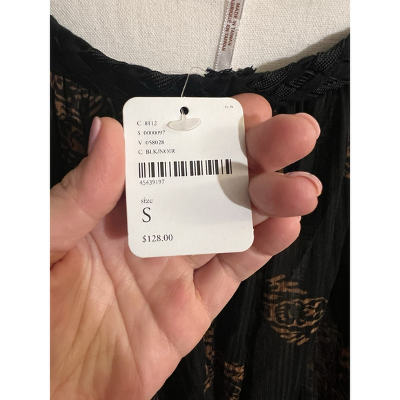 Free People Haveli Maxi Top Black Size Small - Picture 3 of 8